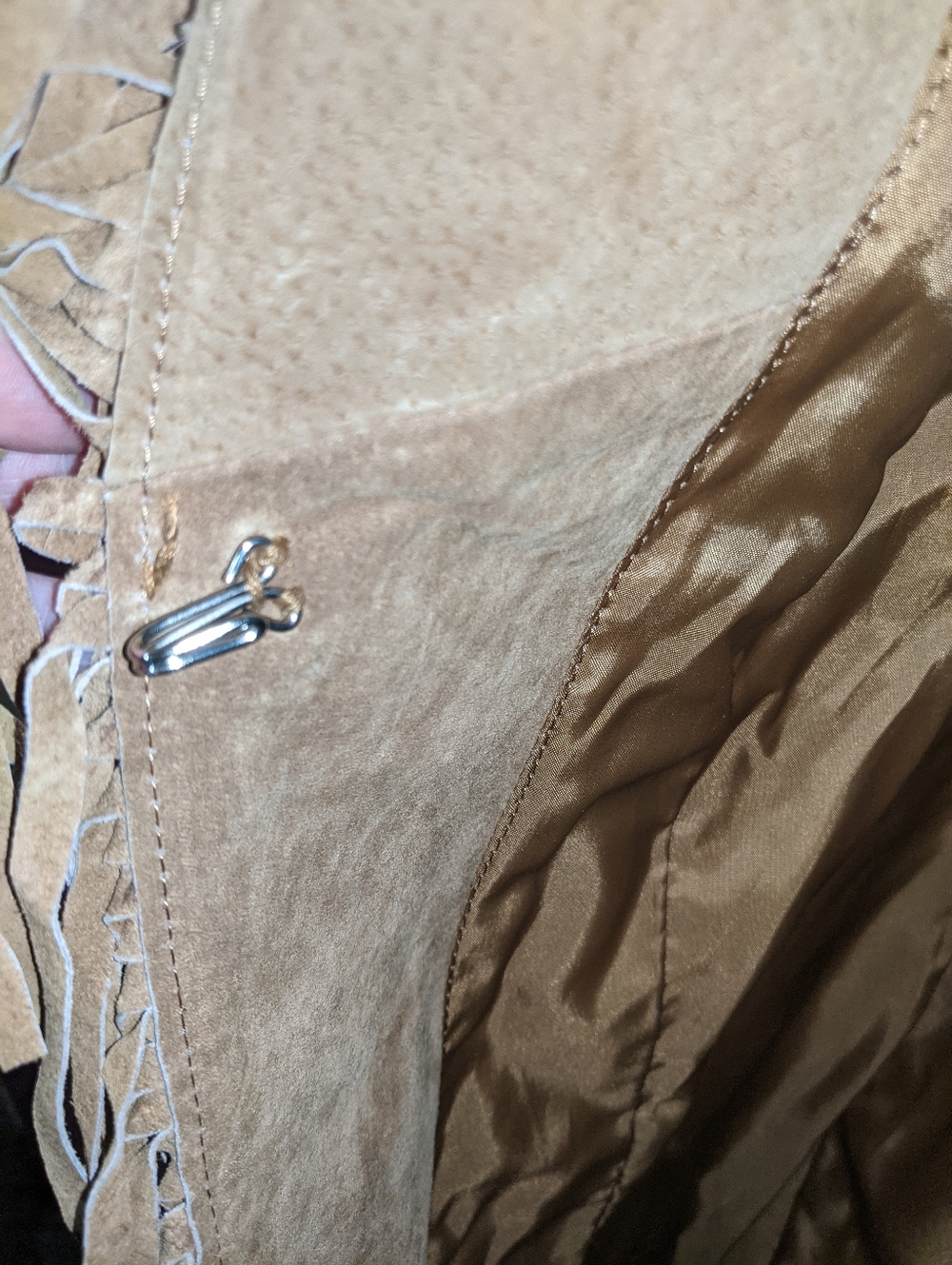 le chateau Tan Suede Fringe Trench Coat - Picture 4 of 7